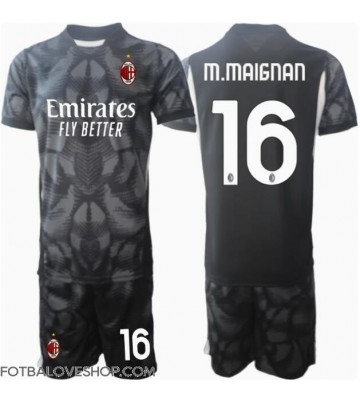 AC Milan Mike Maignan #16 Brankářské Dětské Domácí Dres 2024-25 Krátký Rukáv (+ trenýrky)
